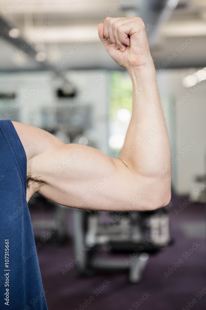 Close up of man showing biceps Close up of man showing biceps