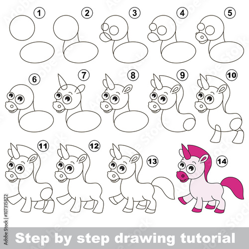 Unicorn. Drawing tutorial.