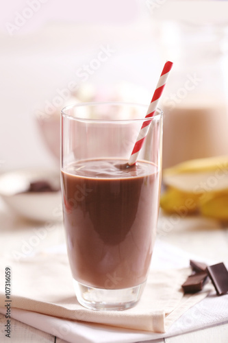 Wallpaper Mural Glass of chocolate milk on table close-up Torontodigital.ca