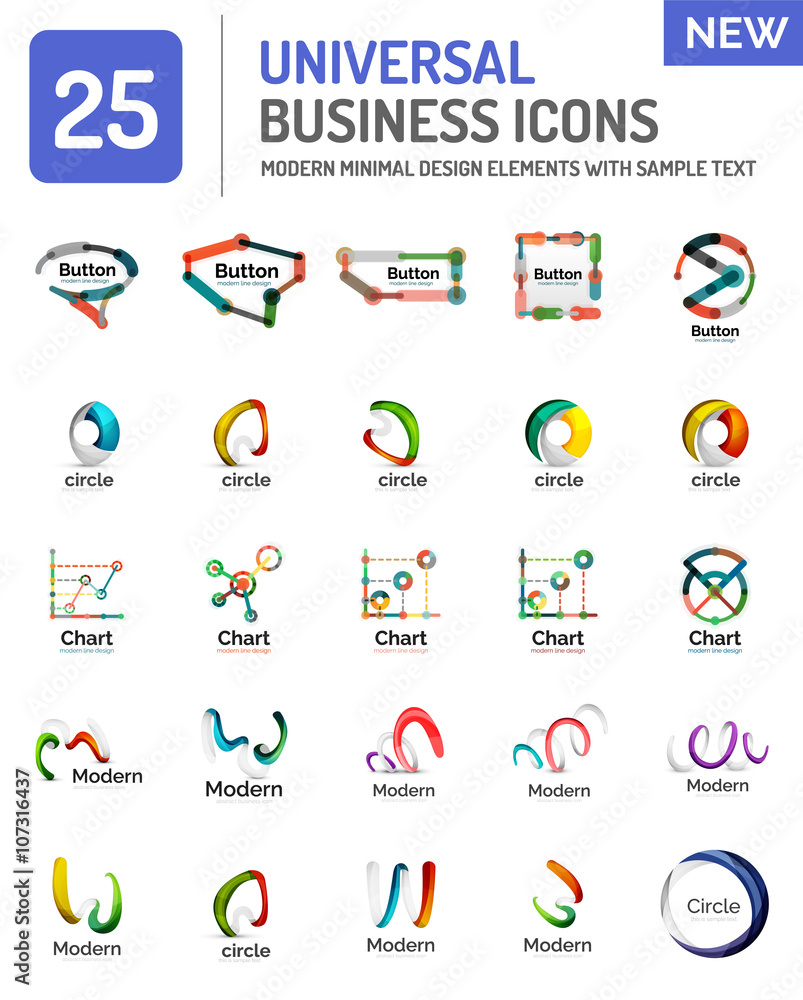 Logo collection, abstract geometric business icon set Logo collection, abstract geometric business icon set