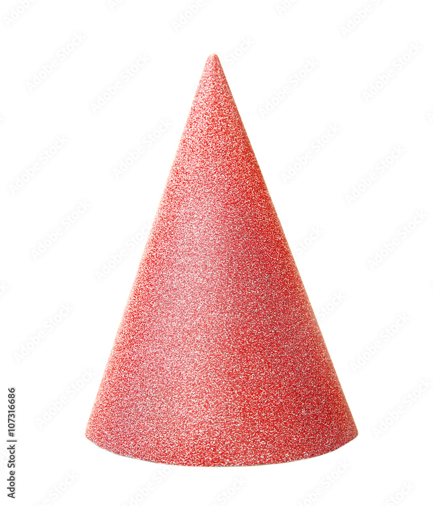Red party hat, isolated on white Red party hat, isolated on white