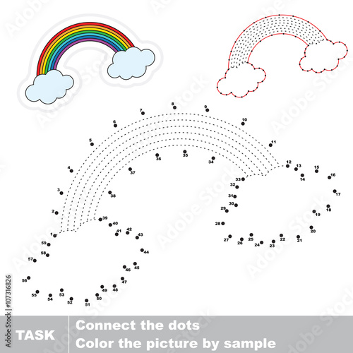 Rainbow. Vector numbers game. 