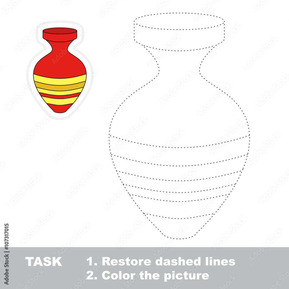 Vase to be traced. Vector trace game. Vase to be traced. Vector trace game.