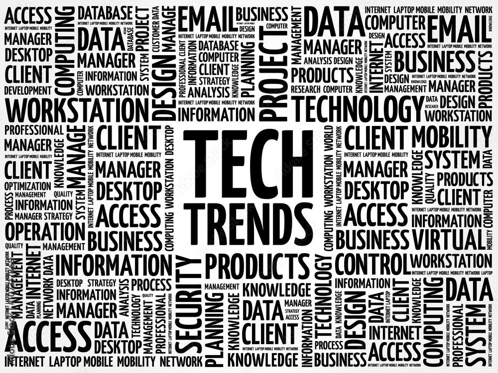 Tech Trends word cloud concept Tech Trends word cloud concept
