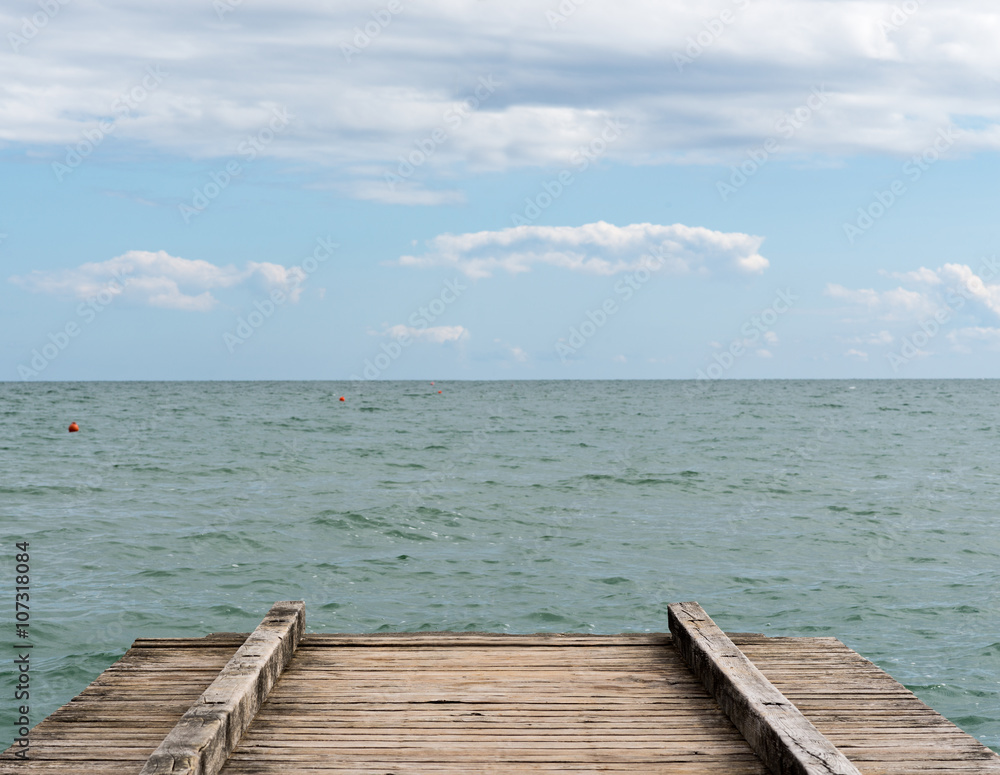 Sea view with quay