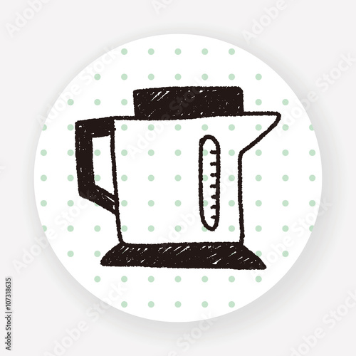 kitchenware hot water bottle doodle drawing