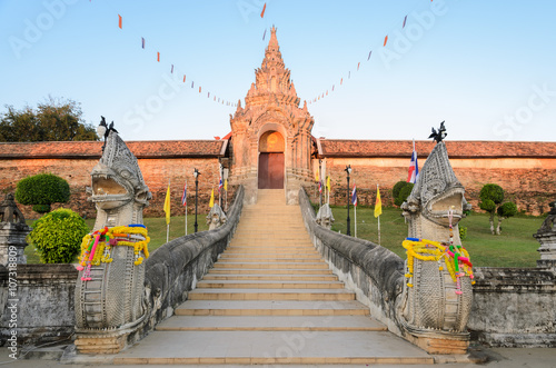 Ancient temple of Wat Phra That Lampang Luang in Thailand photo