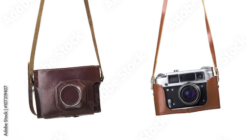 vinatage camera with leather case