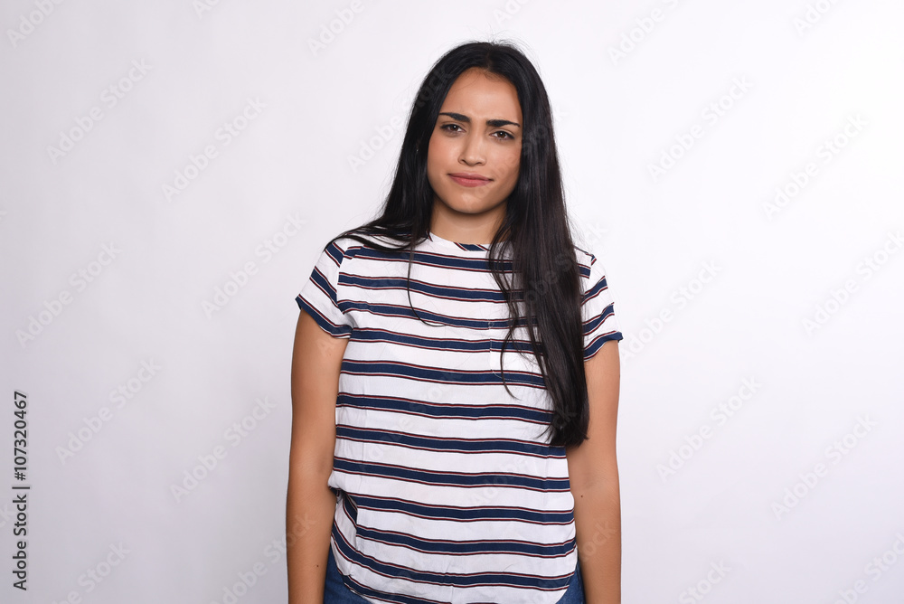 Portrait of serious woman