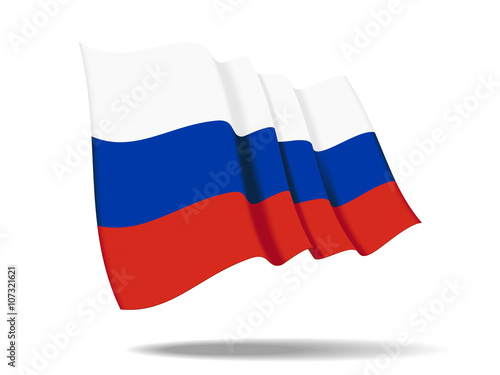 Bild auf Leinwand illustration Russia flag waving Isolated on White Background,vector