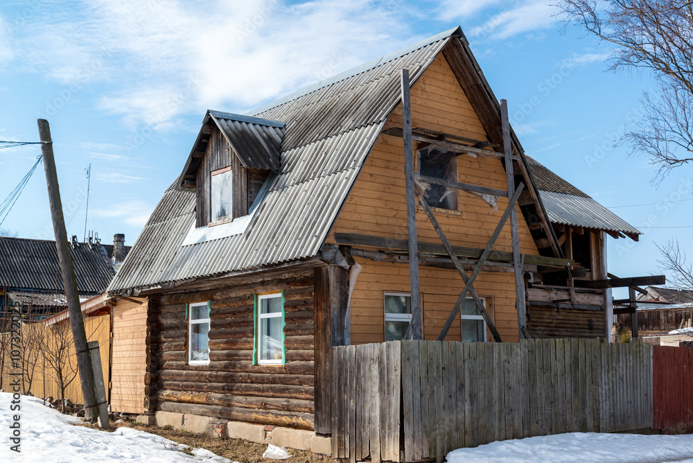 typical village house in countryside in Russia typical village house in countryside in Russia