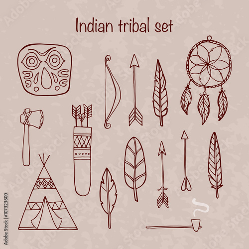 Set ofindian tribal elements