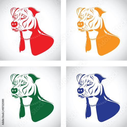 staffordshire terrier dog silhouette set