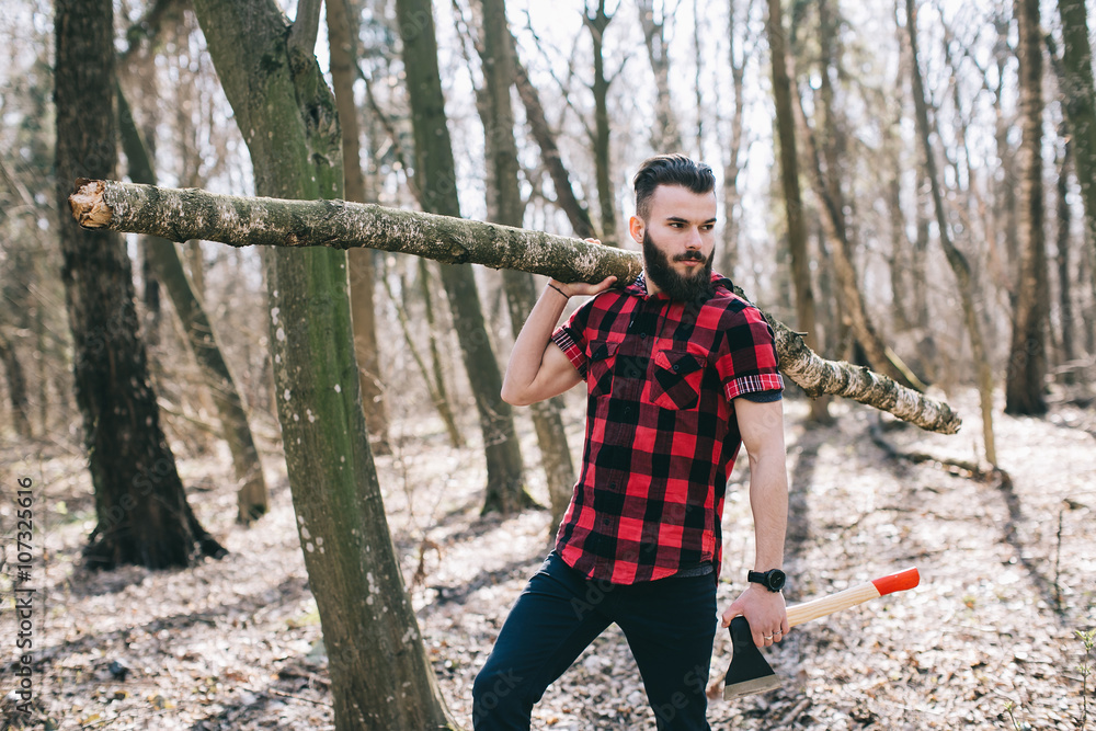 Bearded man with ax Bearded man with ax