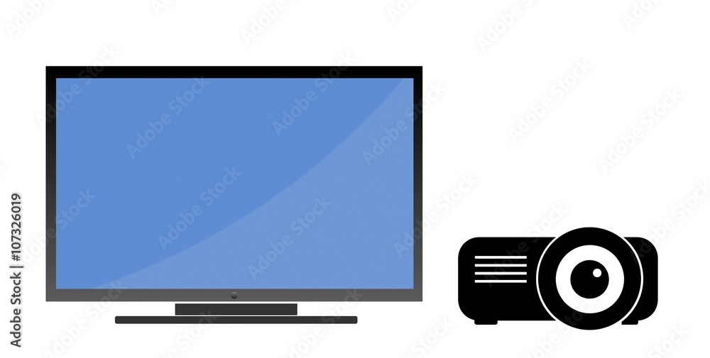 Vidéo projecteur et une télévision Vidéo projecteur et une télévision