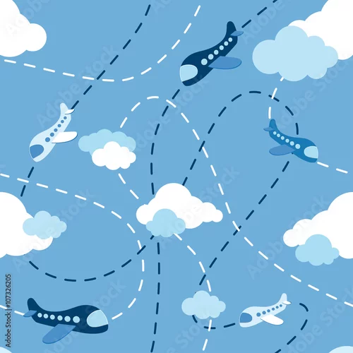 Tapety Wzór samolotu bez szwu