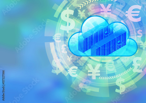 FinTech (financial technology) and cloud computing, foreign exchange, abstract image visual