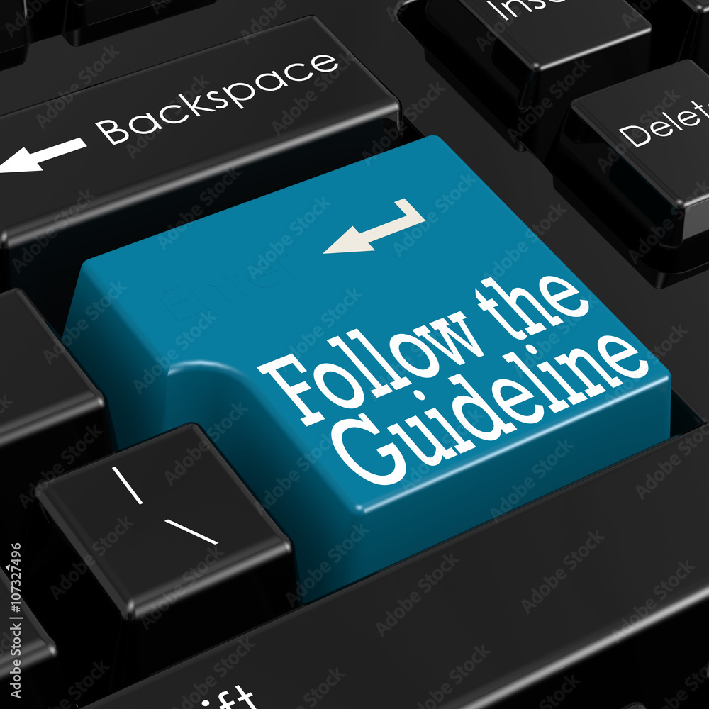 Fototapeta premium Follow the Guidelines Concept. 3D Render.