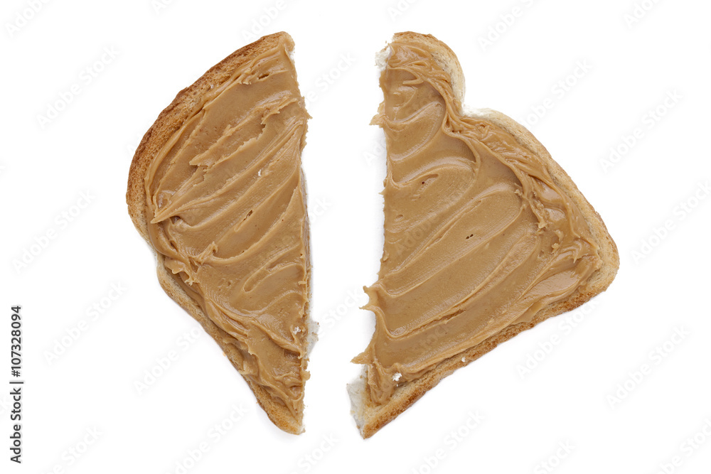 sliced toast with peanut butter sliced toast with peanut butter