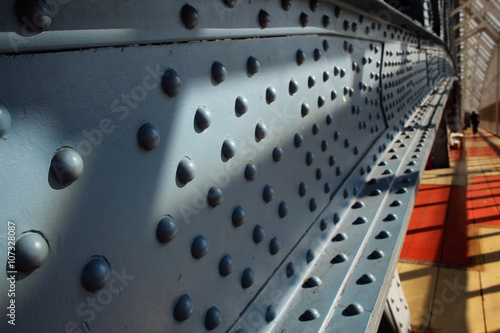 rivets on the metal architectural structure