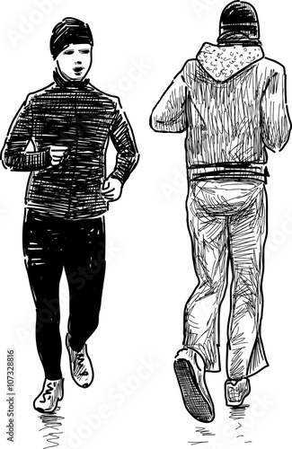 men at jog