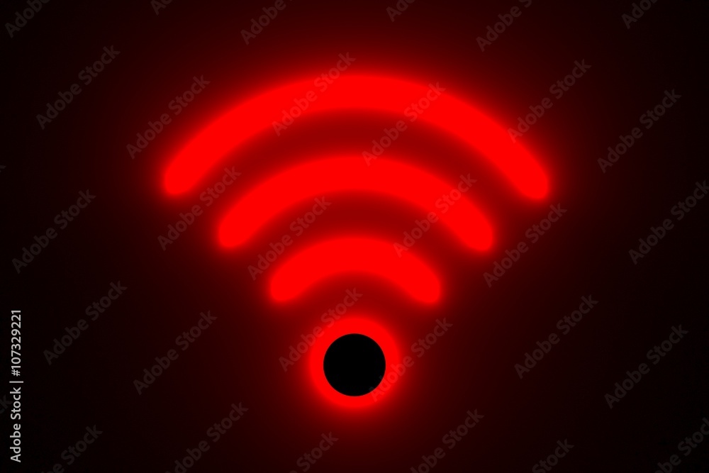 wi fi in the form of neon 3D illustration wi fi in the form of neon 3D illustration