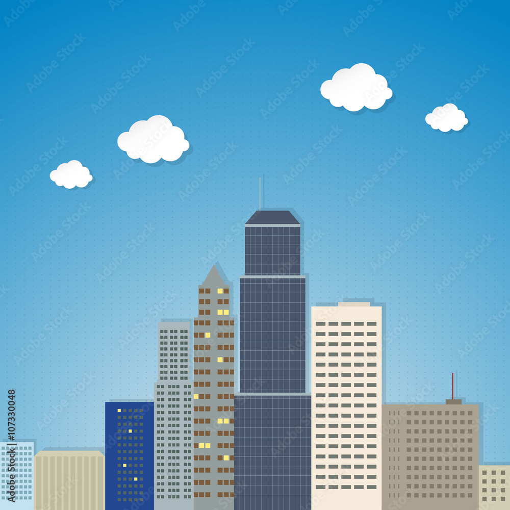 Fototapeta premium Big city landscape in paper model