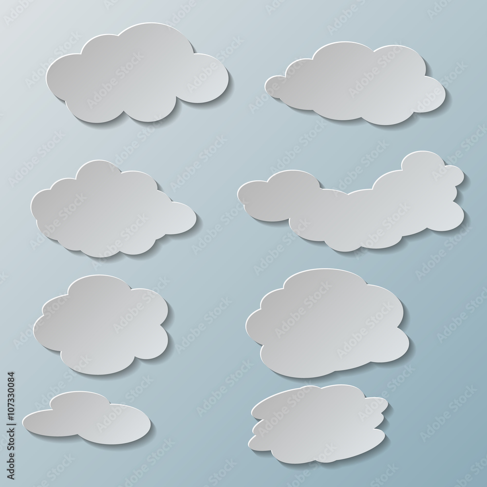 Illustration messages in the form of clouds. Vector.