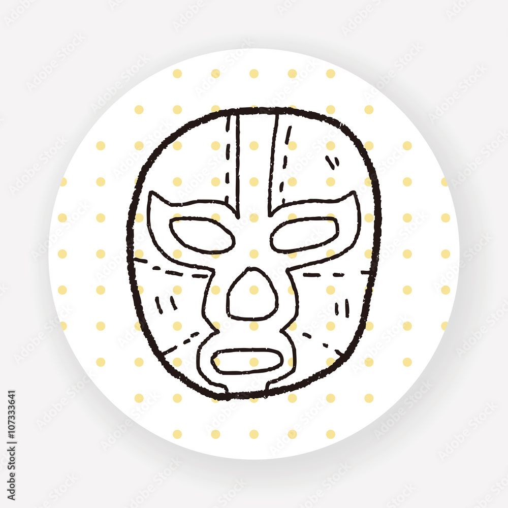 mexican wrestler mask doodle