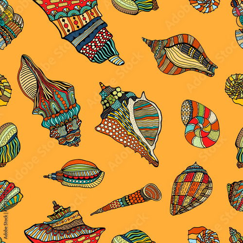 sea cockleshell seamless pattern