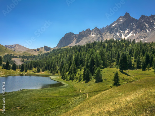 Lac miroir (Mirror lake), Queyras, the Alps, France © Delphotostock