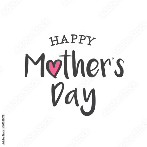 Happy mothers day card. Editable logo vector design.