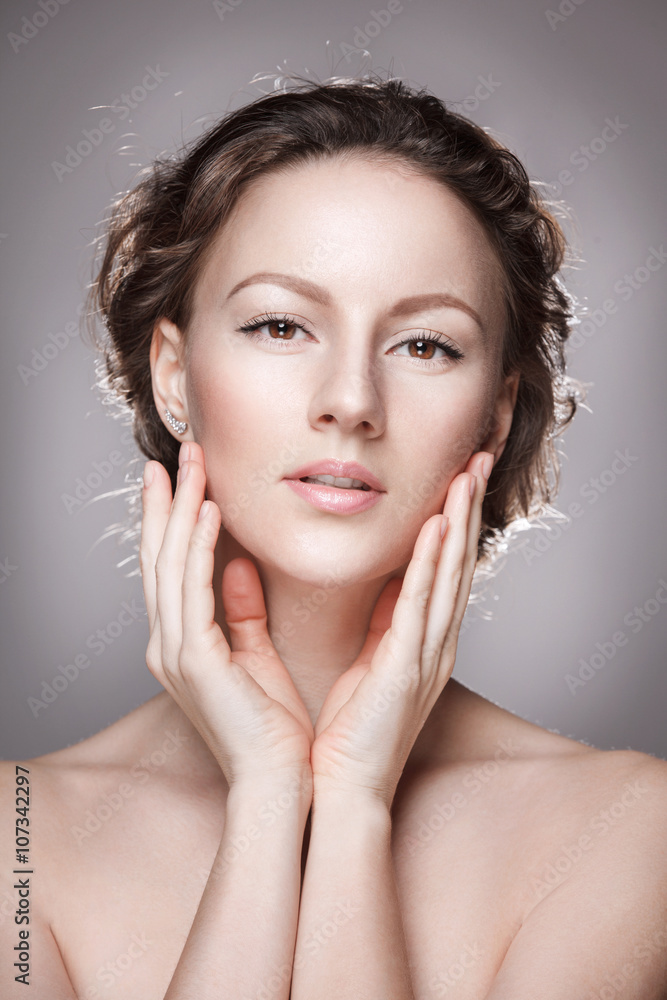 Portrait of beautiful young woman with clean face Portrait of beautiful young woman with clean face