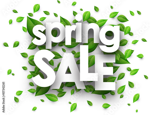 Spring sale paper background.