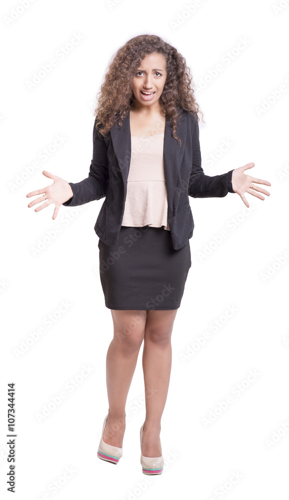 Young Curly Haired Businesswoman - Angry Young Curly Haired Businesswoman - Angry