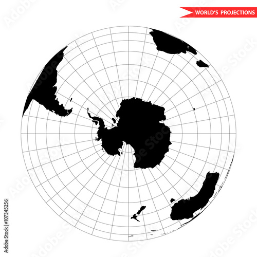 Antarctida globe hemisphere. World view from space icon