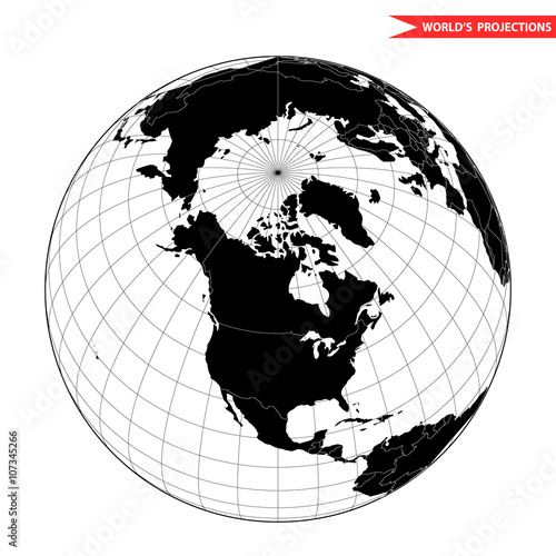 USA globe hemisphere. World view from space icon.
