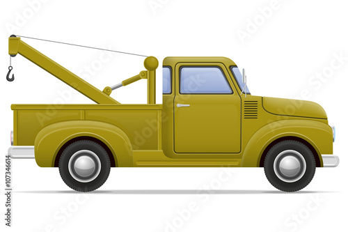old retro car pickup vector illustration