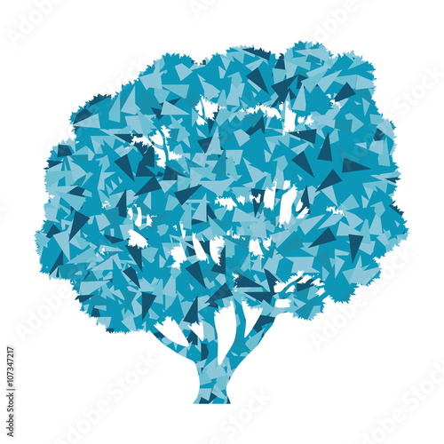 Tree in winter stylized eco symbol concept