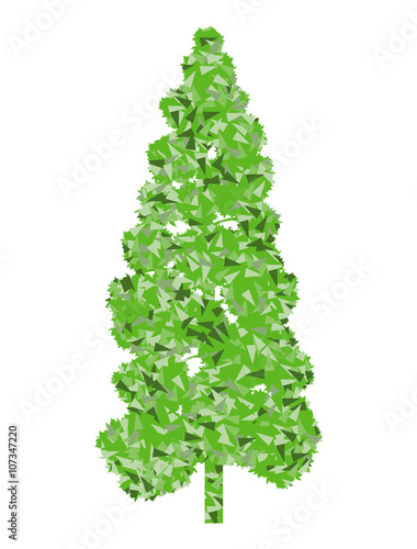 Tree stylized green spring and summer eco symbol concept made of