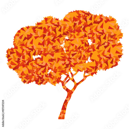 Tree stylized autumn eco symbol concept