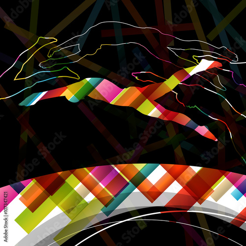 Swimming people fit and active healthy silhouettes isolated spor