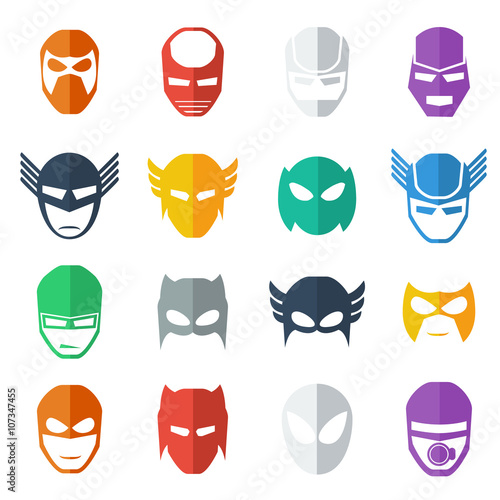 super hero mask icon  colorful  vector illustration , flat style