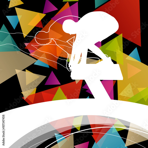 Swimming people fit and active healthy silhouettes isolated spor