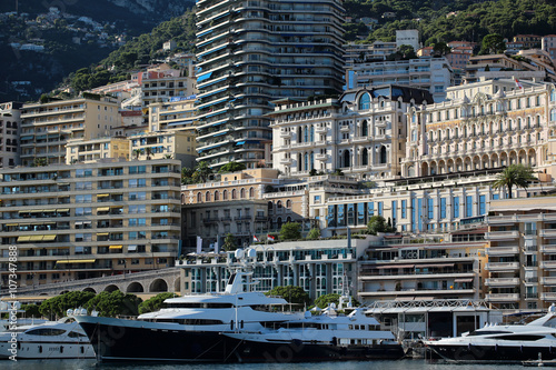 Black yacht at moorage
