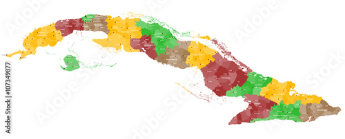 A large and detailed map of Cuba with all provinces and main cities.
