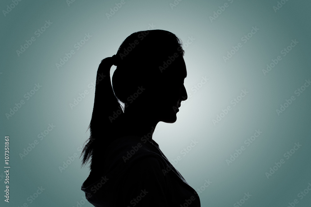 Silhouette woman portrait Silhouette woman portrait