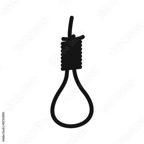 Loop of rope icon, black simple style