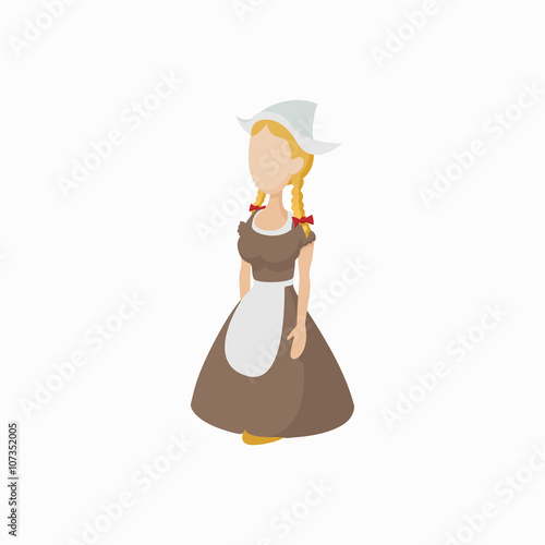 Girl in a traditional Netherlands costume icon