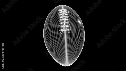 American Football 3D Render Wireframe Hologram
 photo